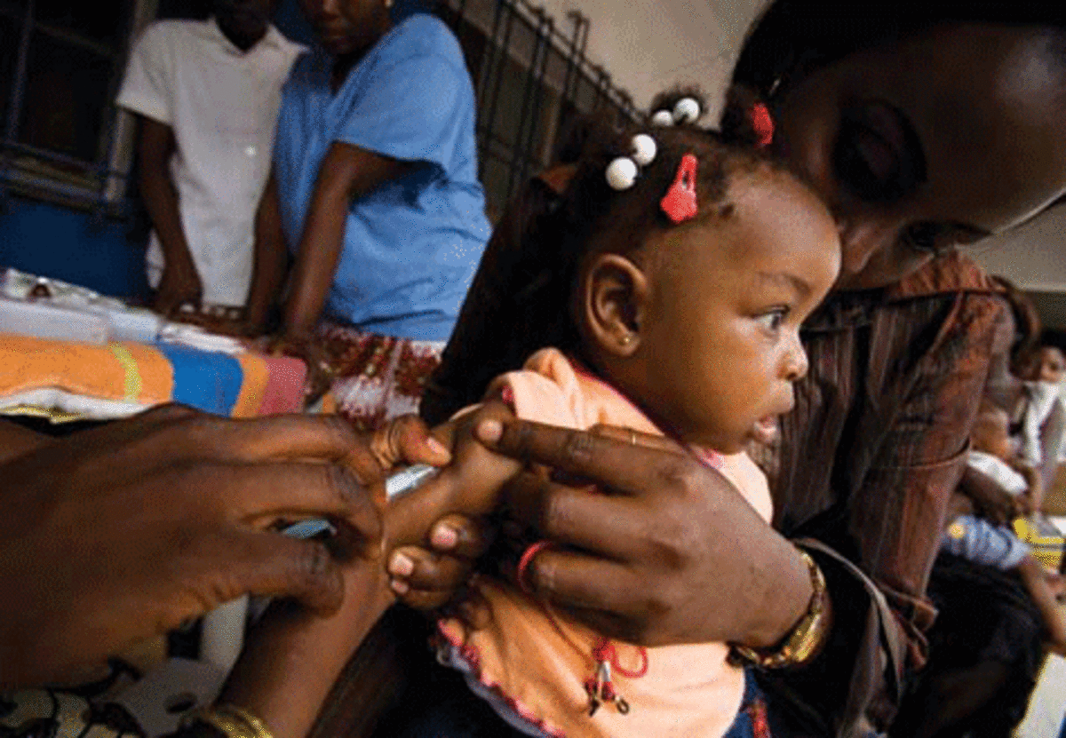 GAVI helped fund the center that administered this yellow fever vaccination. (Courtesy of GAVI)
