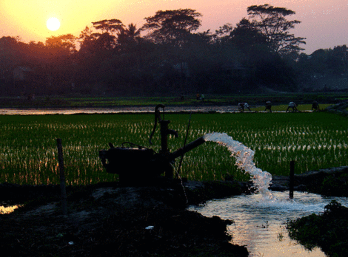 An irrigation well in the rice-growing Munshiganj district. (Courtesy of Charles Harvey)