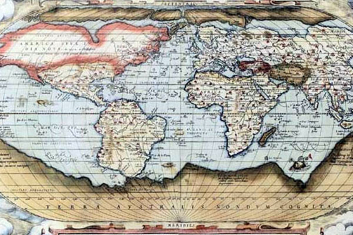world map prepared by ortelius