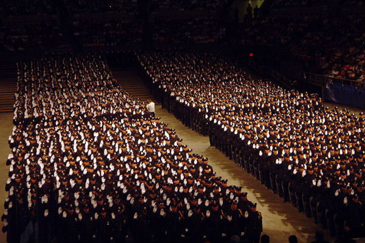 An NYPD graduation ceremony in Madison Square Garden, July 2005. (PHOTO: FORDMADUXFRAUD/WIKIMEDIA COMMONS)