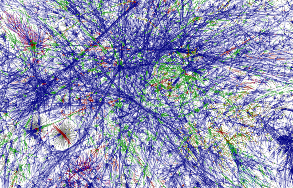 A visualization of routing paths through a portion of the Internet. (Photo: The Opte Project/Wikimedia Commons)