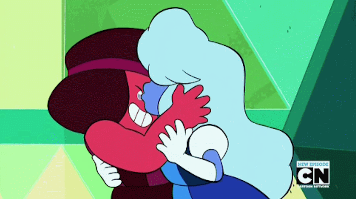 The same-sex couple Ruby and Sapphire in Steven Universe. (Photo: Cartoon Network)