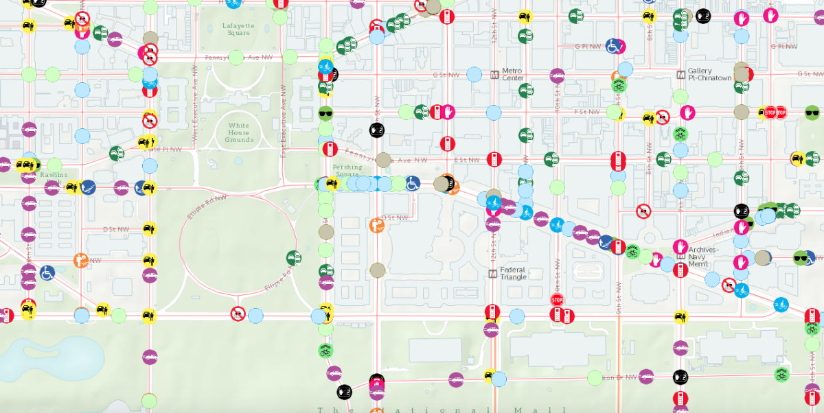 Interactive safety map. (Map: District Department of Transportation)
