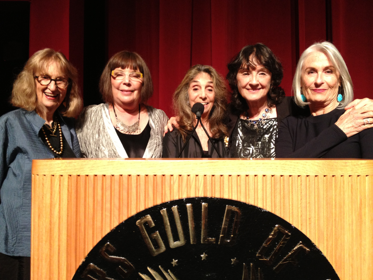 Nell Cox, Joelle Dobrow, Lynne Littman, Vicki Hochberg, and Susan Nimoy at the 35th anniversary of the Women's Steering Committee, held at the Director's Guild of America. (Photo: Courtesy of Lynne Littman)