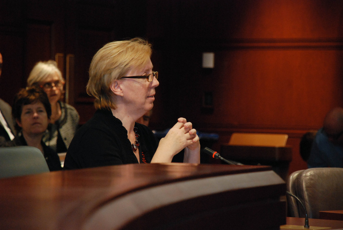 Connecticut's Cathy Osten  testified before the Children’s Committee on a bill she introduced that  would establish a state-wide task force to help prevent the sexual abuse  of children. (Photo: CT Senate Democrats/Flicks)