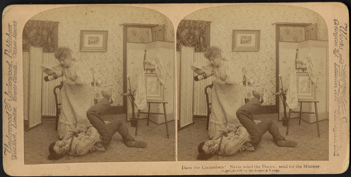 "Darn the cucumbers! Never mind the doctor, send for the minister." (Photo: Boston Public Library/Flickr)