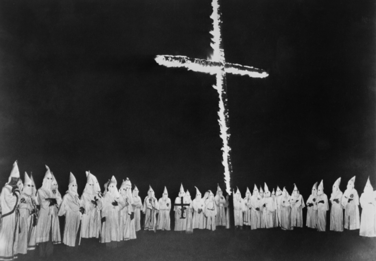 Ku Klux Klan at a cross burning in Tennessee. September 4, 1948. (Photo: Everett Historical/Shutterstock)