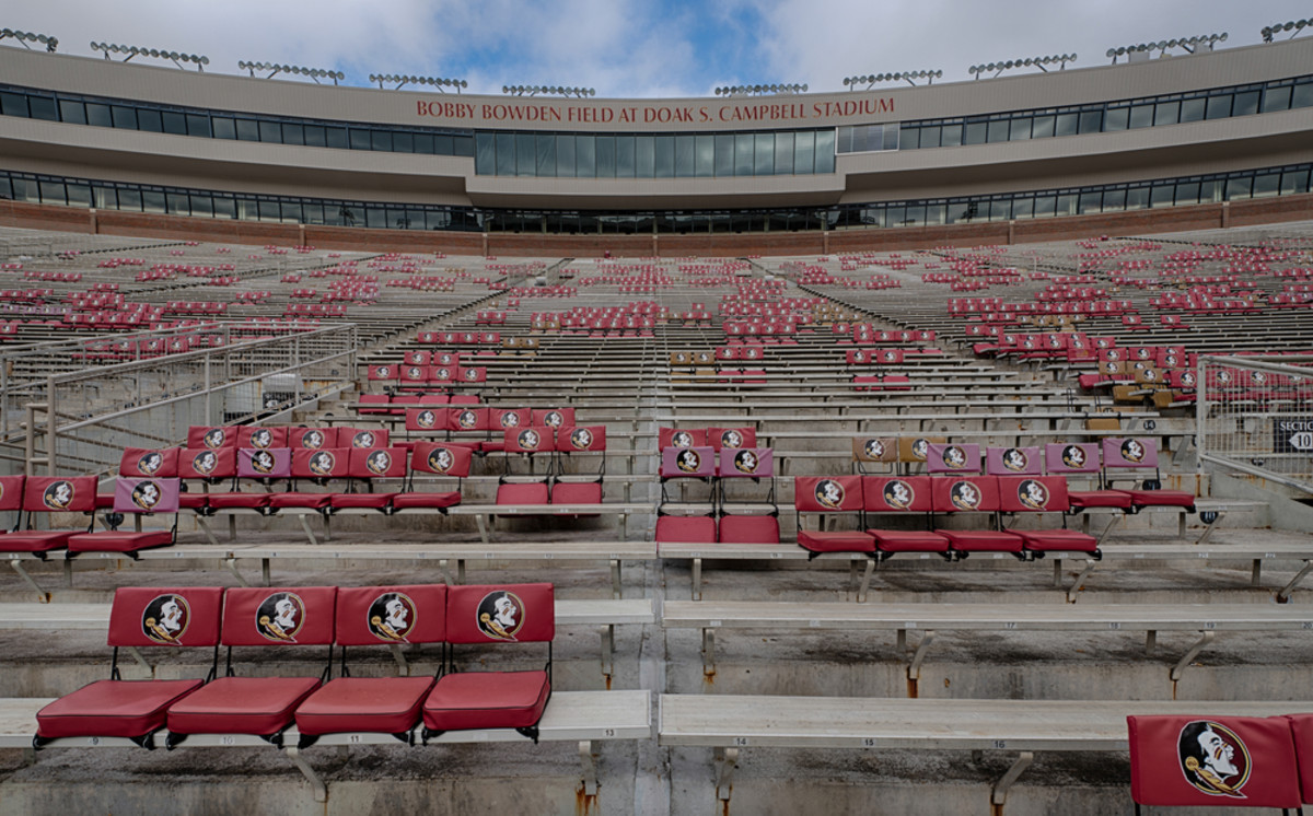 Seminole seats scattered around Doak Campbell Stadium on the campus of Florida State University on December 6, 2014, in Tallahassee, Florida. (Photo: Nagel Photography/Shutterstock)