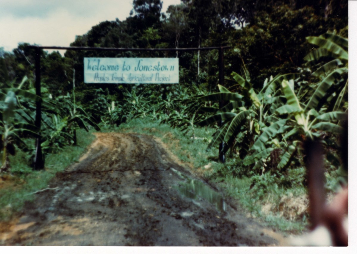 The welcome sign at the entrance into Jonestown in Guyana, South America. (Photo: Jonestown Institute)