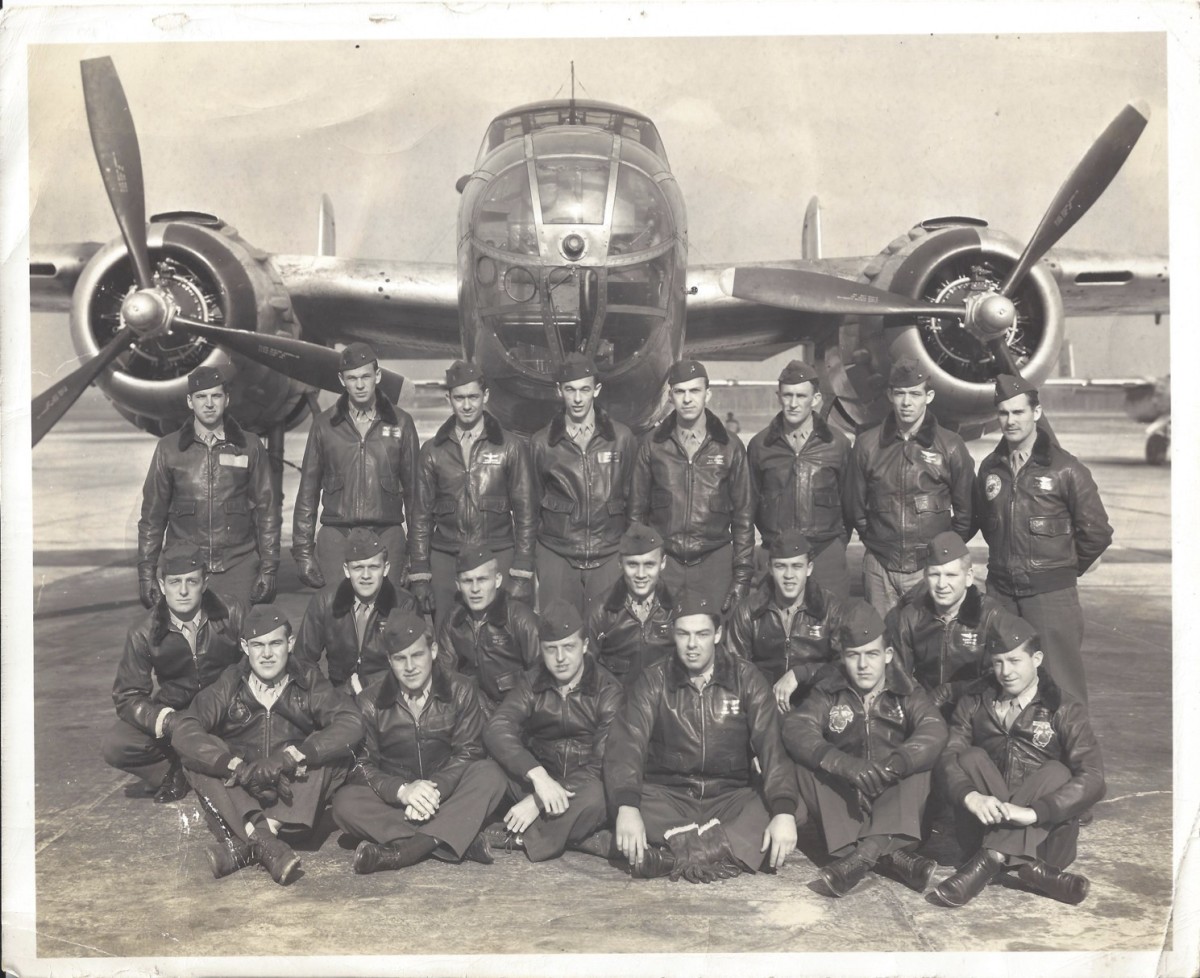 The author's Grandpa George (back row, second from right) during training at the Marine Corps Air Station in Cherry Point, North Carolina.