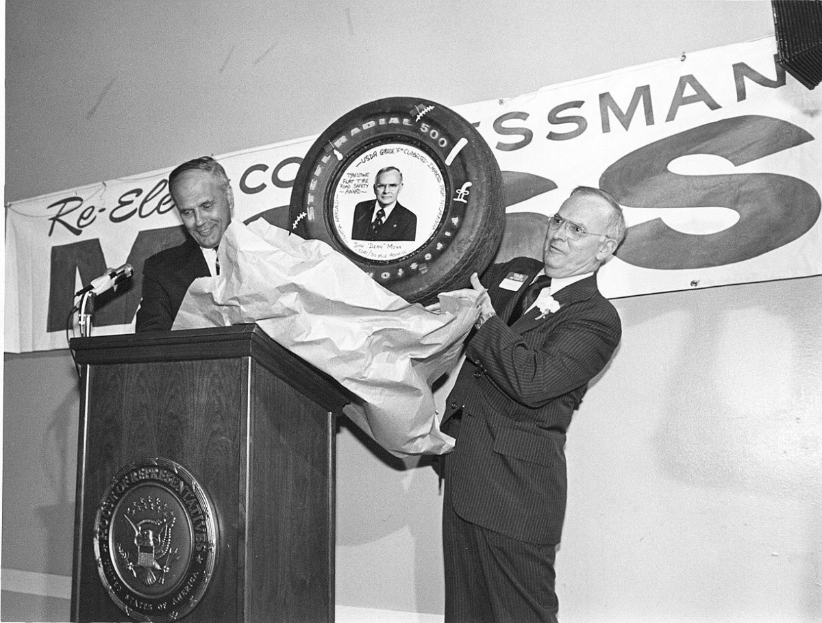 Michigan Congressman John D. Dingell (right) campaigns for John Moss (left).