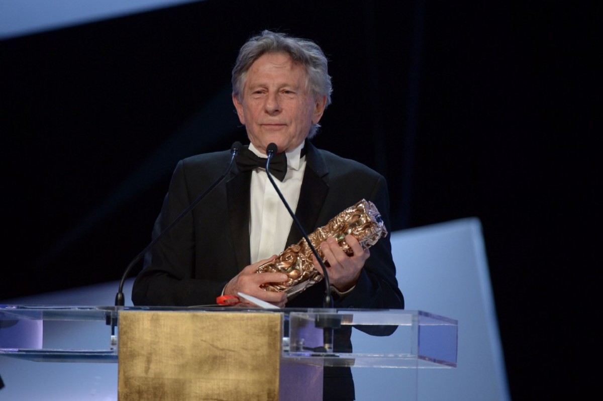 Roman Polanski receives the Best Director award for Venus in Fur during the 39th Cesar Film Awards on February 28th, 2014, in Paris. 