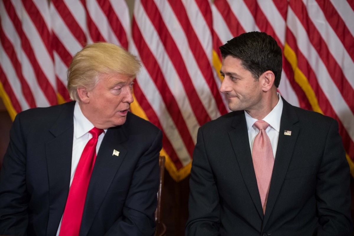 House Speaker Paul Ryan with Donald Trump at the U.S. Capitol in Washington, D.C., on November 10th, 2016. (Photo: Nicholas Kamm/AFP/Getty Images)