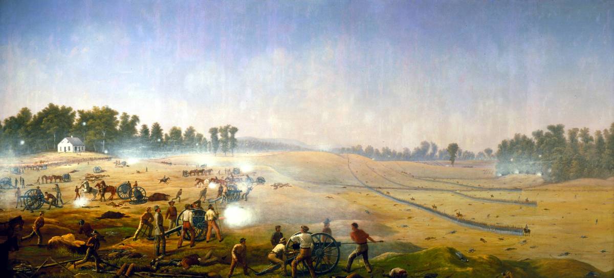 The Battle of Antietam, the Civil War’s deadliest one-day fight, as depicted by Captain James Hope.