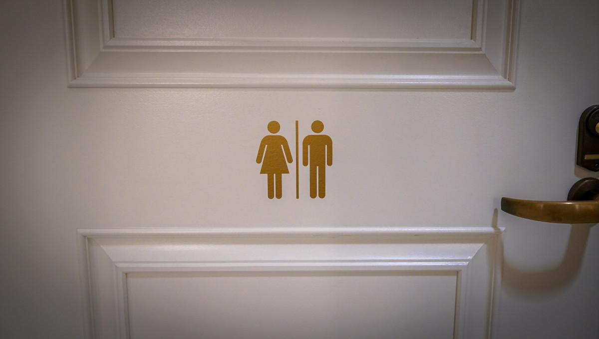 All-gender restroom at the Federal Reserve Bank in San Francisco, California.