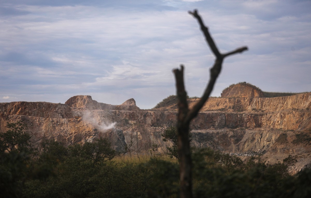 A quarry in a deforested section of the Atlantic Forest in Rio de Janeiro, Brazil.