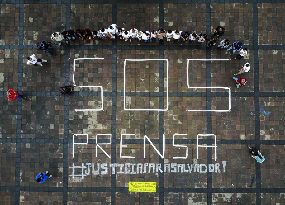 Journalists demonstrate in demand of justice for slain Mexican journalist Salvador Adame Pardo in Morelia, Mexico, on June 28th, 2017.