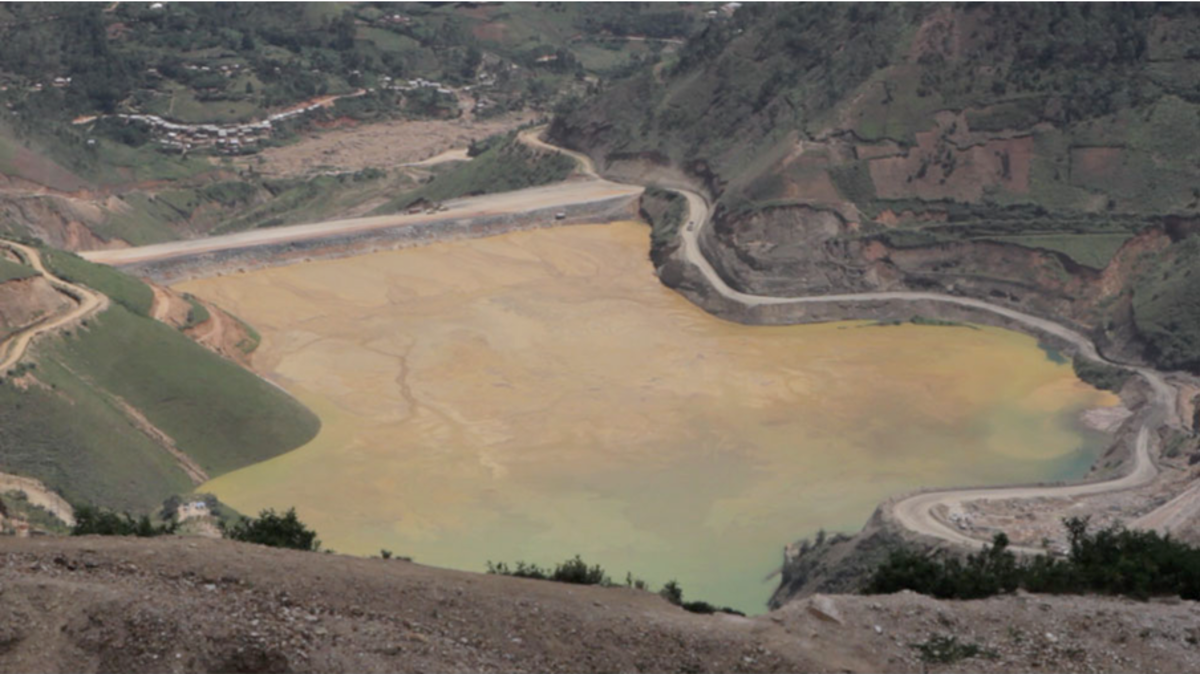 Contaminated water outside Luhwindja, Democratic Republic of Congo. Nearby residents have complained of many health problems since mining operations began.
