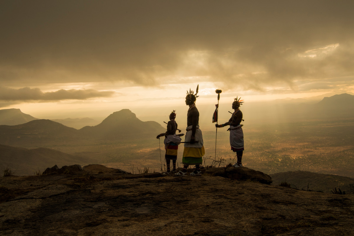 From a perch in the Matthews Range, members of the Samburu, a tribe of semi-nomadic pastoralists, look down at the Namunyak Wildlife Conservancy, which they're working to protect from elephant poachers.