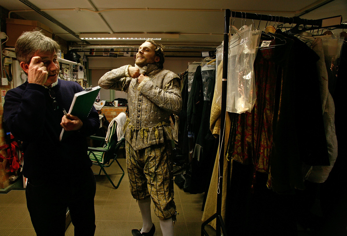 An actor prepares before a performance at the Courtyard Theatre on February 27th, 2008, in Stratford-Upon Avon, England.