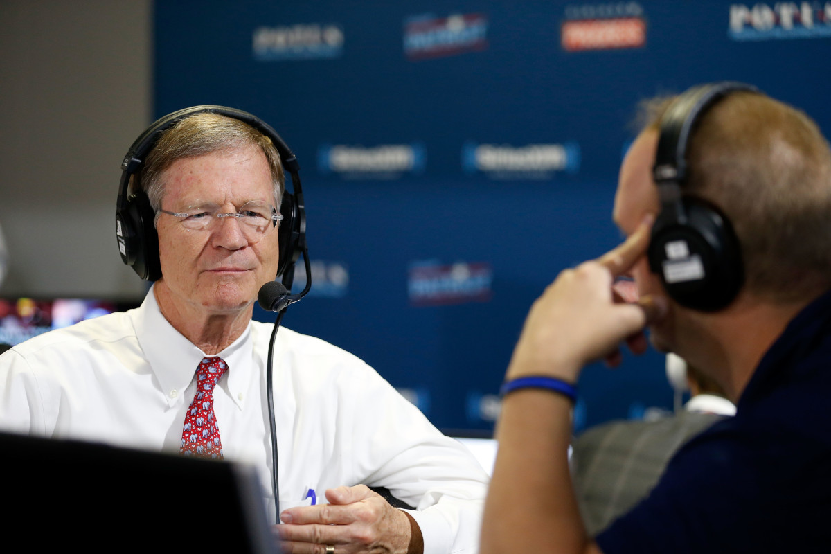 Lamar Smith talks with Andrew Wilkow on "The Wilkow Majority" at Quicken Loans Arena on July 20th, 2016, in Cleveland, Ohio.