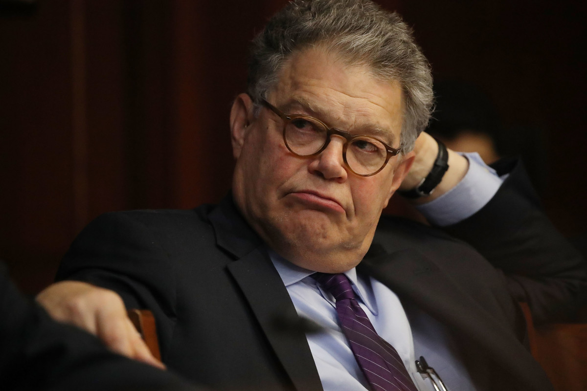 Senator Al Franken attends the Democratic Policy and Communications Committee hearing in the Capitol building on July 19th, 2017, in Washington, D.C.