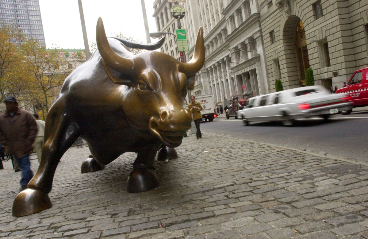 The Charging Bull stands in New York City's Financial District.