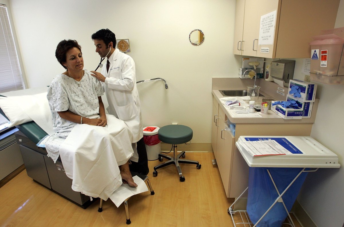 Dr. George Sawaya examines a patient at the UCSF Women's Health Center on June 21st, 2006, in San Francisco, California.