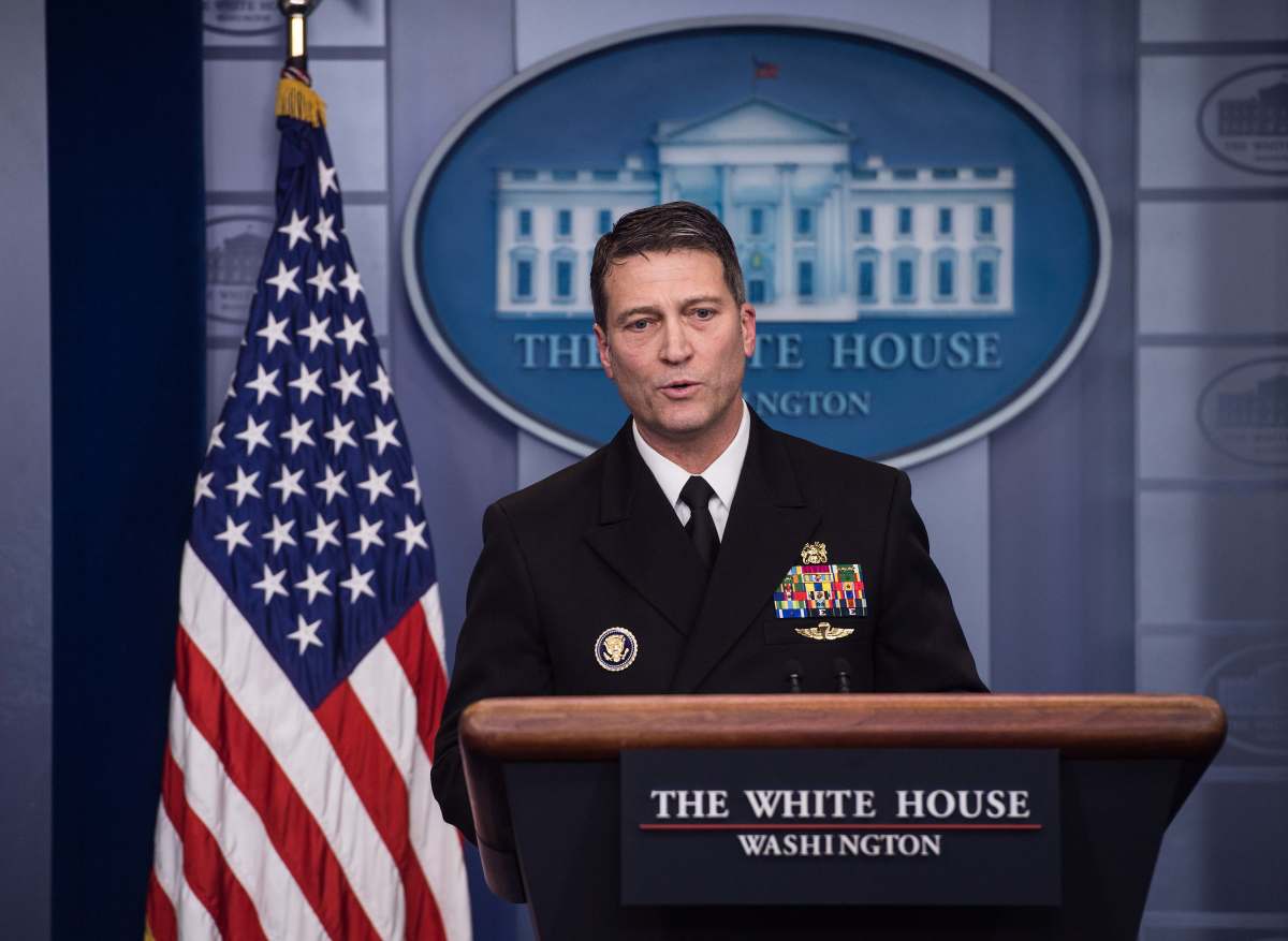 White House doctor Ronny Jackson, chosen as the next permanent secretary of the Department of Veterans Affairs.