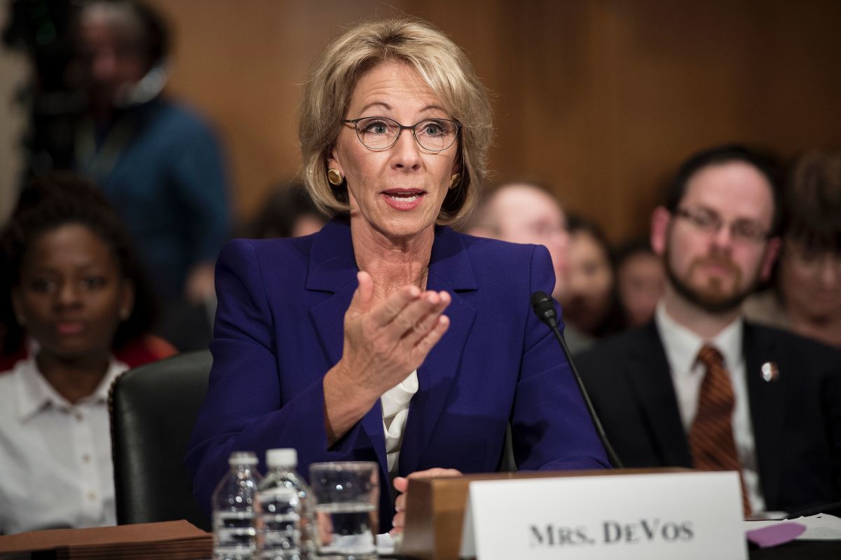 Betsy DeVos speaks during her confirmation hearing for secretary of education.