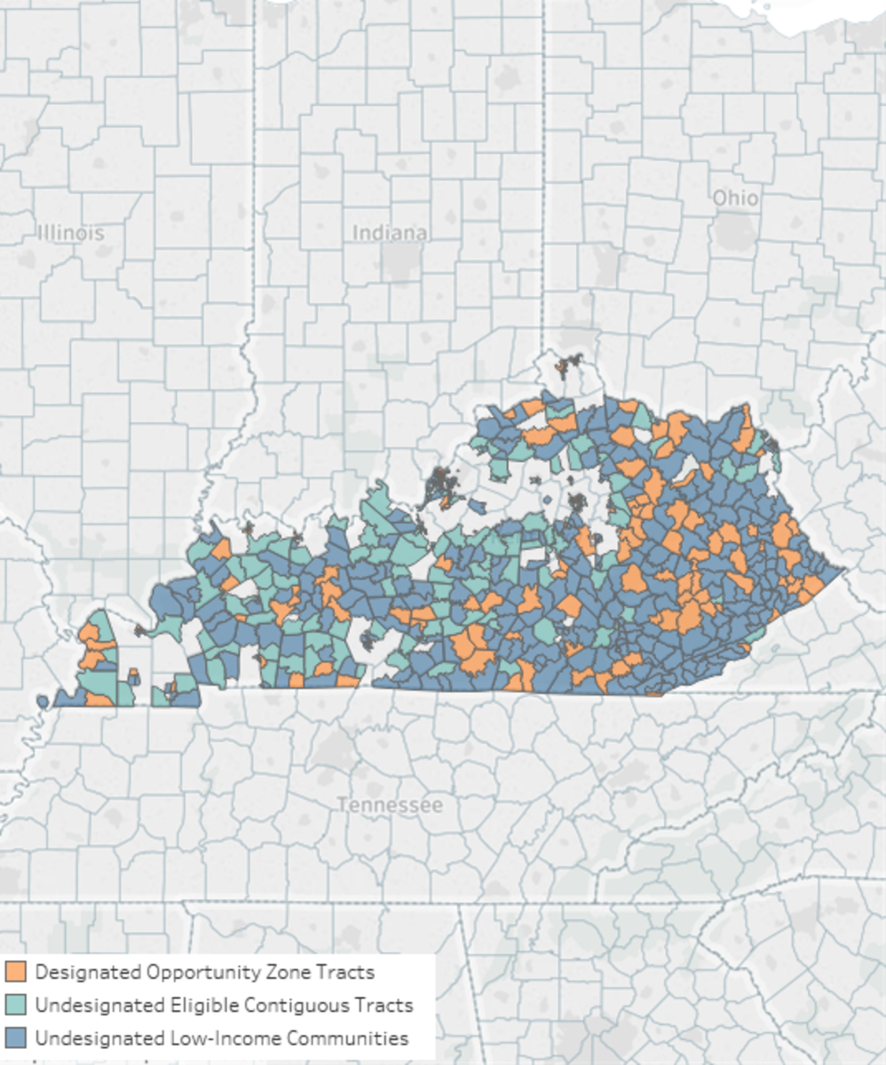 Kentucky: home of horse racing, bourbon, and more than 800 census tracts eligible to be opportunity zones.