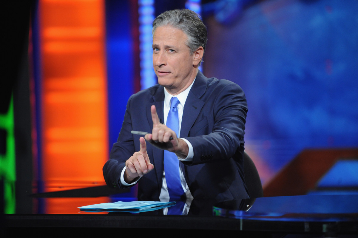 Jon Stewart hosts 'The Daily Show with Jon Stewart' on August 6th, 2015 in New York City.
