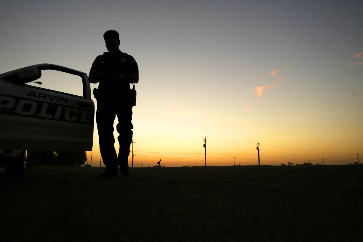A police officer in Bakersfield, California.
