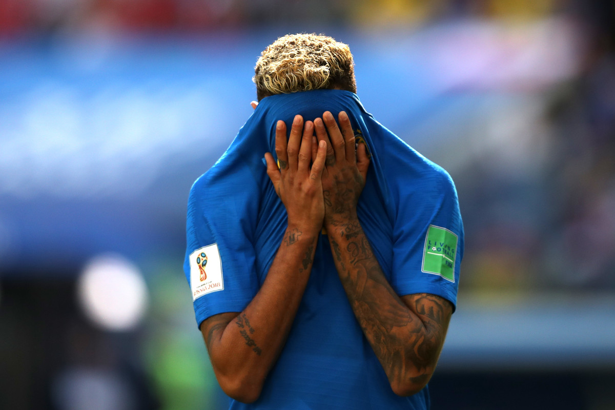 Neymar Jr. of Brazil reacts during the 2018 FIFA World Cup Russia group E match between Brazil and Costa Rica.