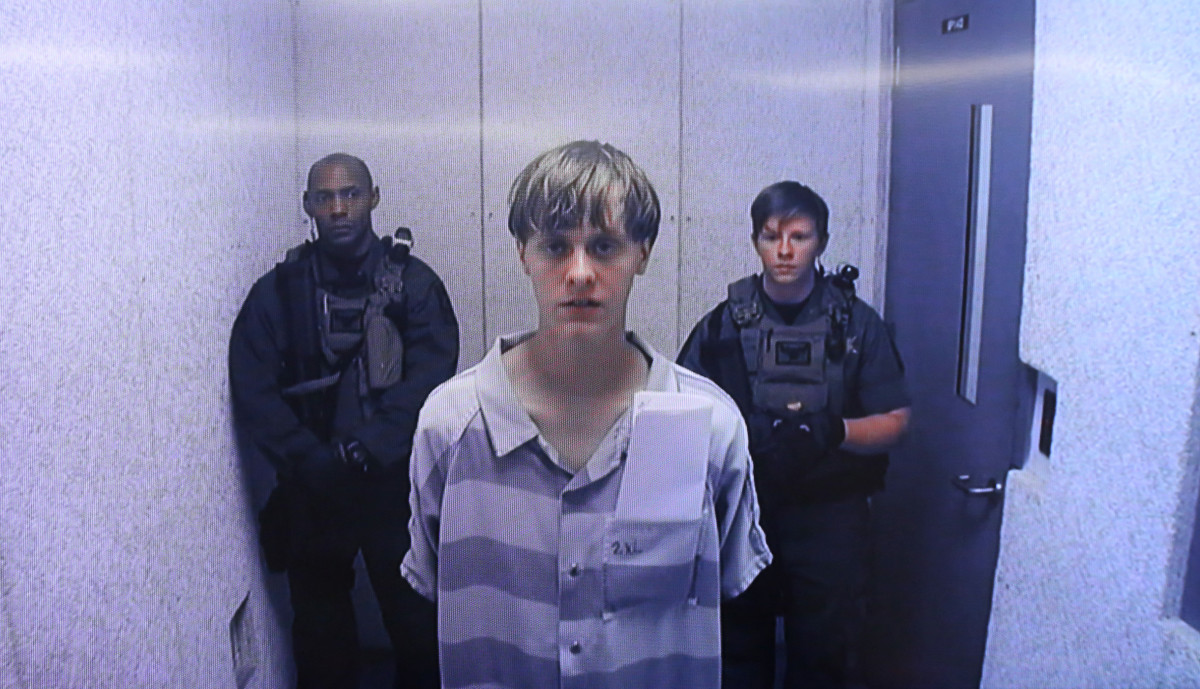 Dylann Roof appears at the Centralized Bond Hearing Court on June 19th, 2015, in North Charleston, South Carolina.