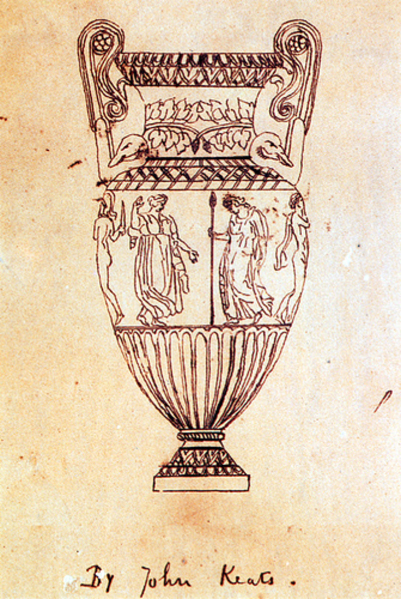 A tracing of an engraving of the Sosibios vase by John Keats.