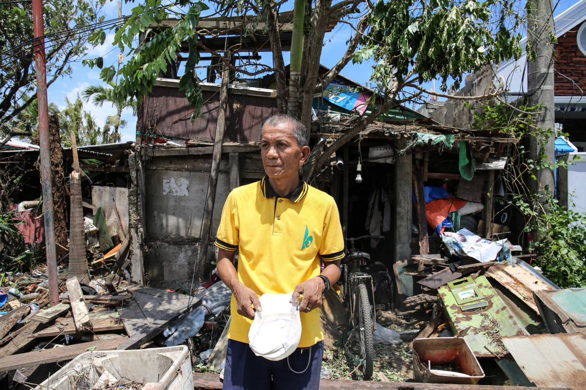 Leo Abad, 59, has already begun work fixing his home. He says it will take a month to fix.