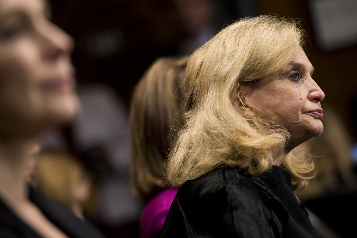 A tear runs down the cheek of Representative Carolyn Malone (D-New York) as Christine Blasey Ford testifies during the Senate Judiciary Committee hearing on the nomination of Brett Kavanaugh to the Supreme Court on Capitol Hill on September 27th, 2018, in Washington, D.C. A professor at Palo Alto University and a research psychologist at the Stanford University School of Medicine, Ford has accused Judge Brett Kavanaugh of sexually assaulting her during a party in 1982, when they were high school students in suburban Maryland.