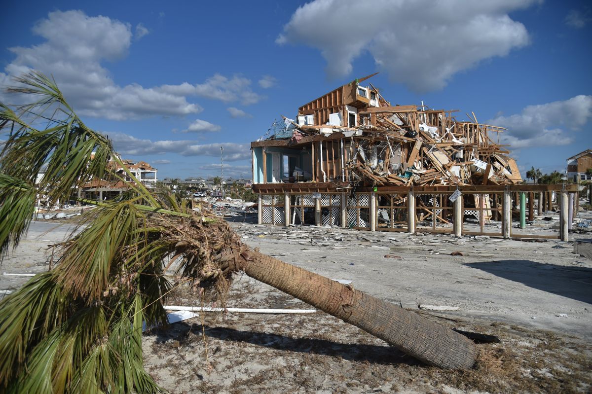 A view of the damaged caused by Hurricane Michael in Mexico Beach, Florida, on October 13th, 2018.