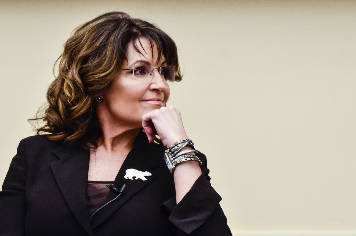 Former Governor Sarah Palin speaks at the Rayburn House Office Building in Washington, D.C., on April 14th, 2016.