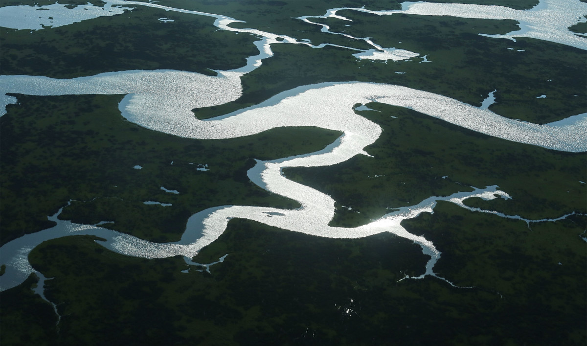 Coastal waters flow around deteriorating wetlands in Saint Bernard Parish, Louisiana. The Water Infrastructure Act will provide funding for wetlands restoration in Louisiana.