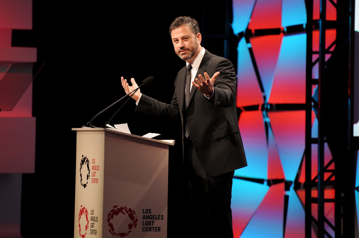 Host Jimmy Kimmel speaks onstage at Los Angeles LGBT Center's 48th Anniversary Gala Vanguard Awards at The Beverly Hilton Hotel on September 23rd, 2017, in Beverly Hills, California.