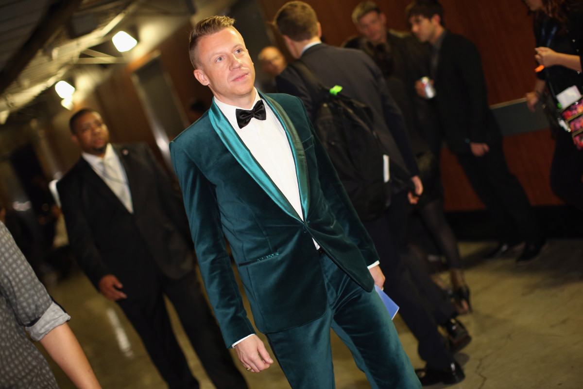 Macklemore at the 56th Grammy Awards at the Staples Center in Los Angeles, California, on January 26th, 2014.