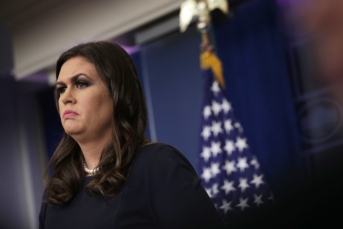 White House Press Secretary Sarah Sanders speaks during a daily briefing at the James Brady Press Briefing Room of the White House on October 31st, 2017, in Washington, D.C.