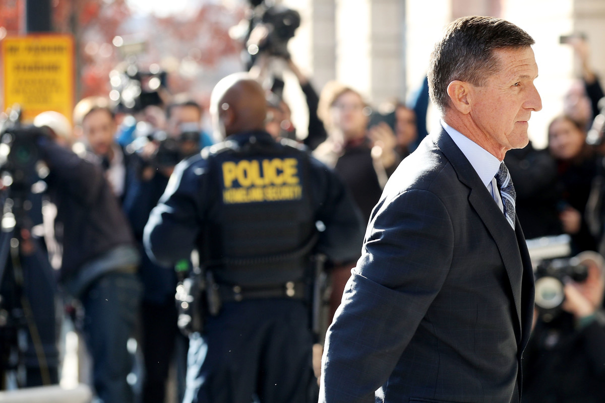 Michael Flynn, former national security adviser to President Donald Trump, arrives for his plea hearing at the Prettyman Federal Courthouse of December 1st, 2017, in Washington, D.C. Special Counsel Robert Mueller charged Flynn with one count of making a false statement to the FBI.