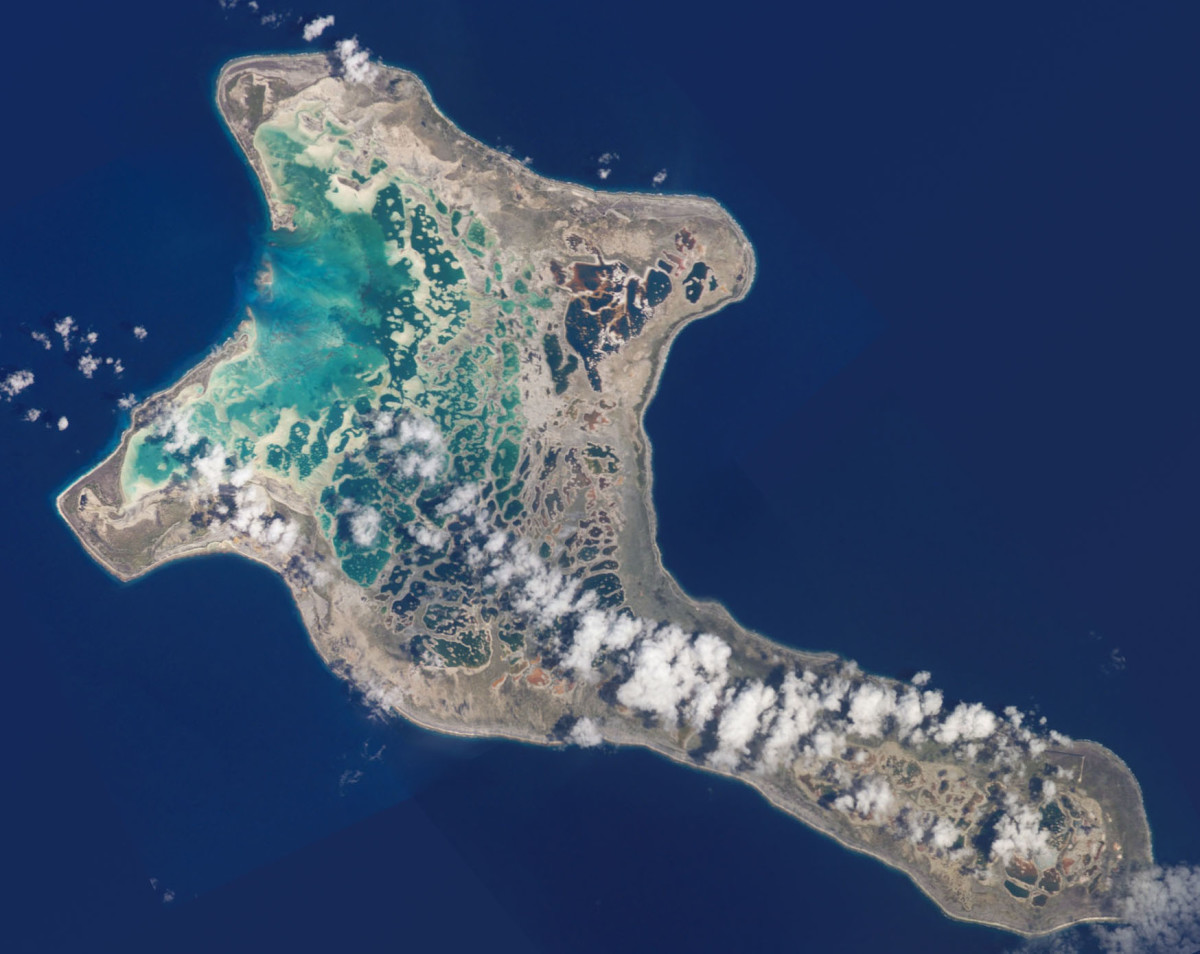 Kiritimati, as seen from the International Space Station.