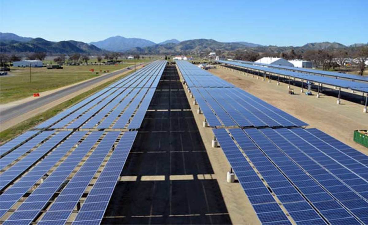 Solar Panels at Fort Hunter Liggettt in California.