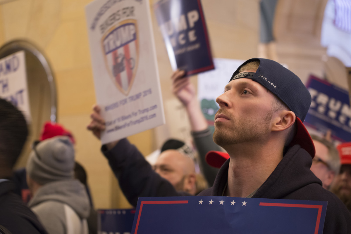 About 700 people gathered at the Minnesota capitol building in St. Paul, Minnesota, on March 4th, 2017, to show support for Donald Trump.