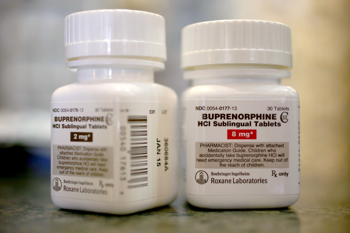 Bottles of Buprenorphine are seen in a pharmacy in Boca Raton, Florida.