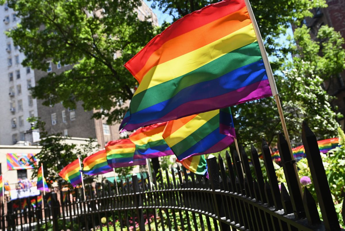 Rainbow flags are seen at the Stonewall National Monument, the first LGBTQ national monument, dedicated to the birthplace of the modern lesbian, gay, bisexual, transgender, and queer civil rights movement, on June 4th, 2019, in New York City.